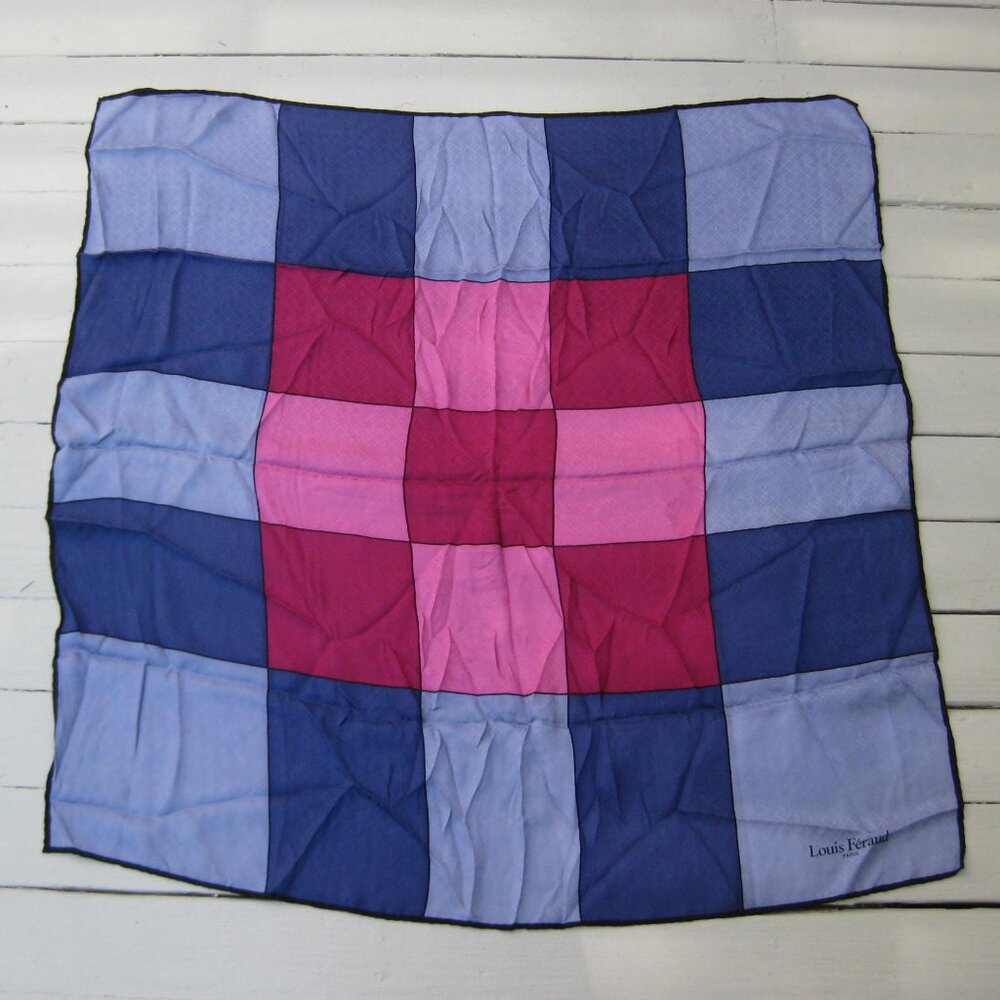 Vintage Louis Feraud Paris Cubism Block Signature Mod Scarf